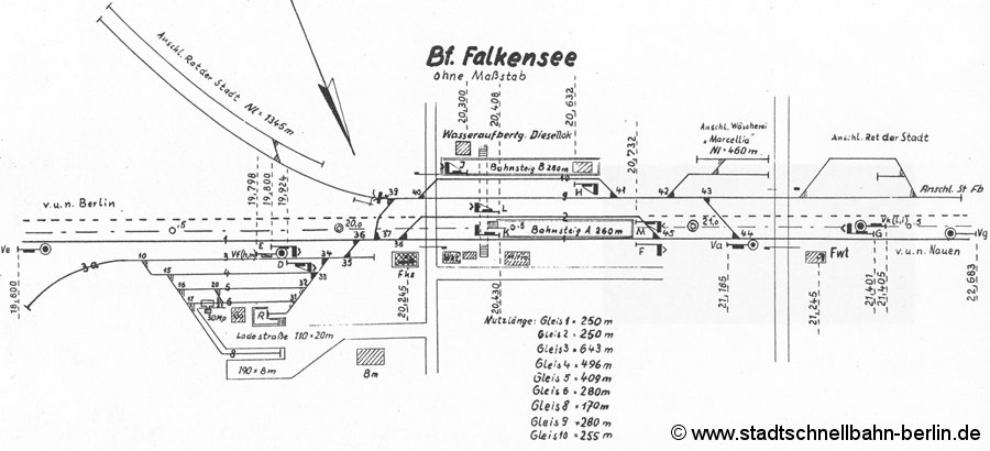 Bild: Gleisplan Falkensee von 1967