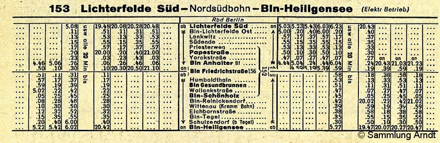 Bild: Strecke 153 - Winterfahrplan 1983/84
